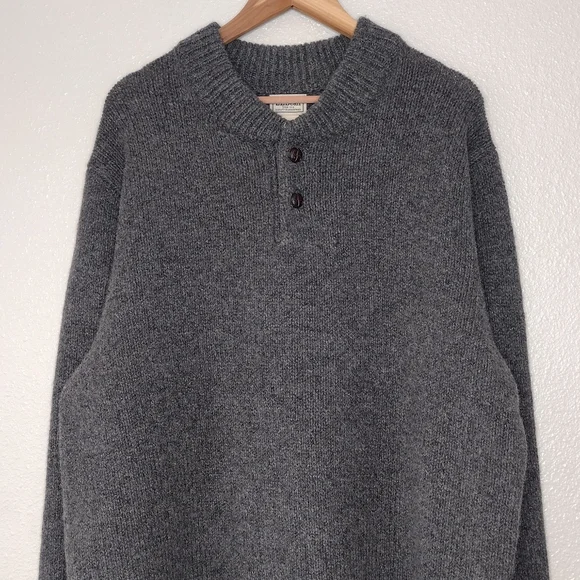 NWT L.L. Bean Men's Gray Knit Charcoal Pullover Long Sleeve Sweater Sz XXL Tall - Picture 3 of 13